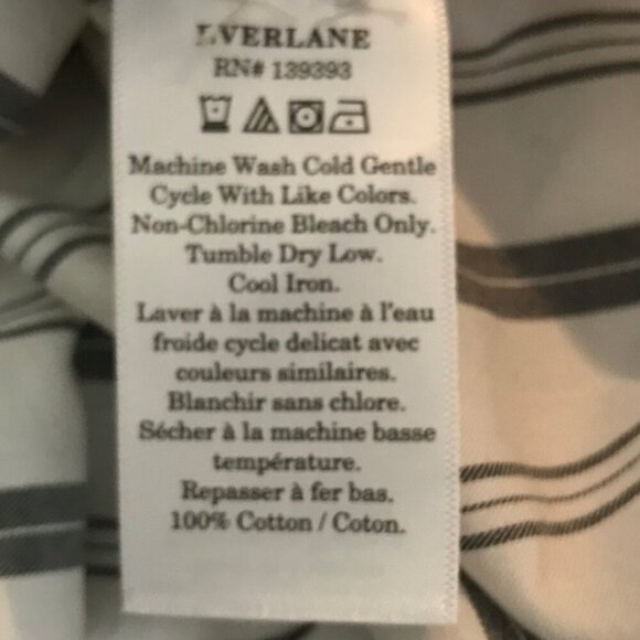 Everlane Grey Pin Striped 100% Cotton Button Down Shirt Size 4 - Picture 7 of 8